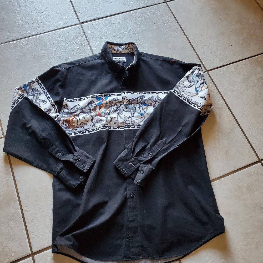 Vintage 1993 Looney Tunes Warner Bros Western Collection Karman Shirt Men's